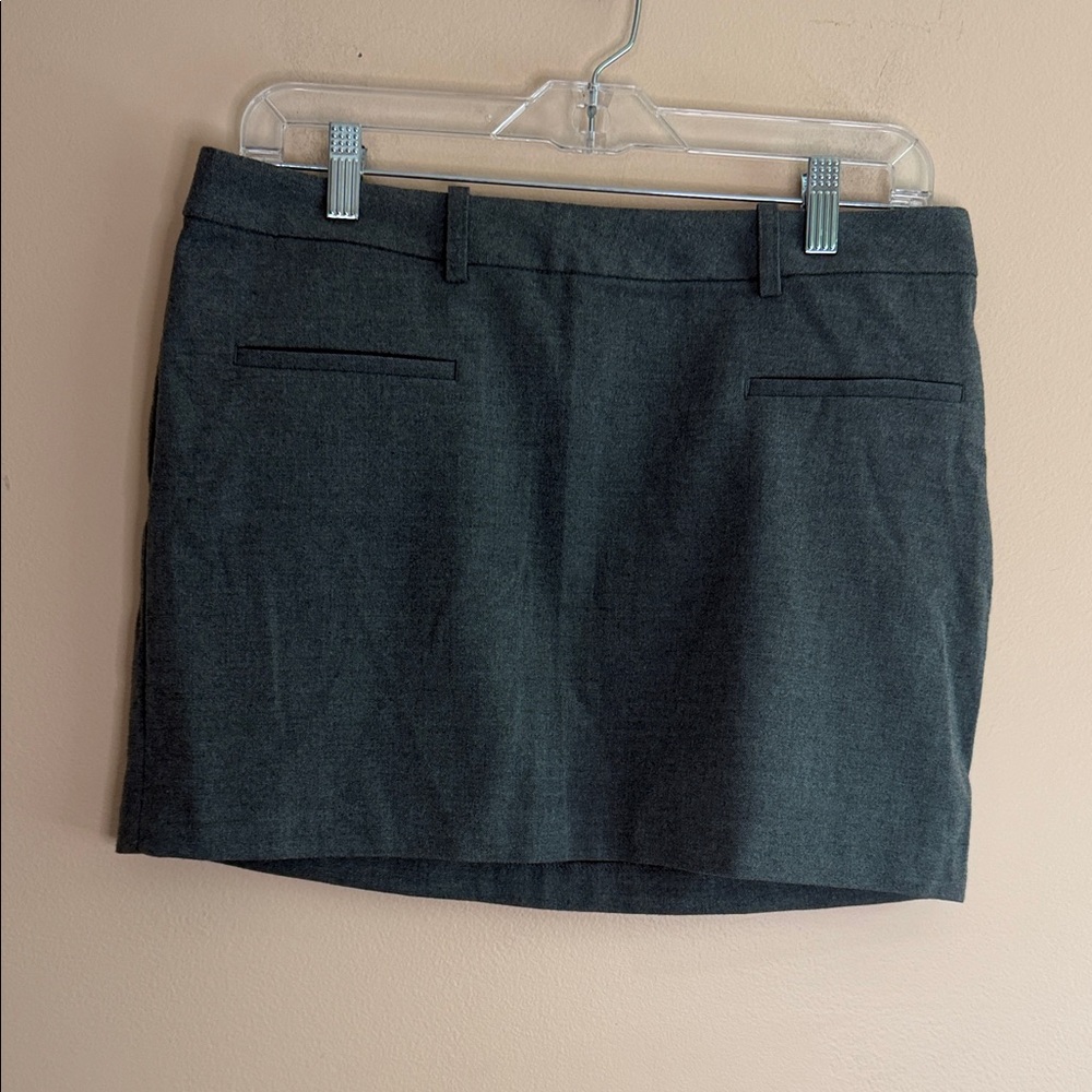 Divided Dark Gray Mini Skirt with Belt Loops